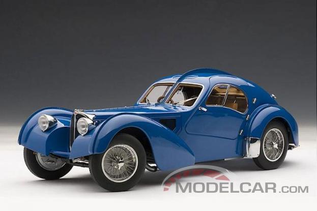 AUTOart Bugatti 57 S Atlantic 1938 Blue with Metal Wire-Spoke Wheels 70943