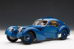 AUTOart Bugatti 57 S Atlantic 1938 Blue with Metal Spoked Wheels 70942