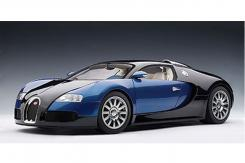 AUTOart Bugatti Veyron 16.4 Production Car Black Blue Metallic 12532